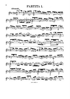 Partita für Violine Nr.1 in h-Moll, BWV 1002: Für einen Interpreten by Johann Sebastian Bach
