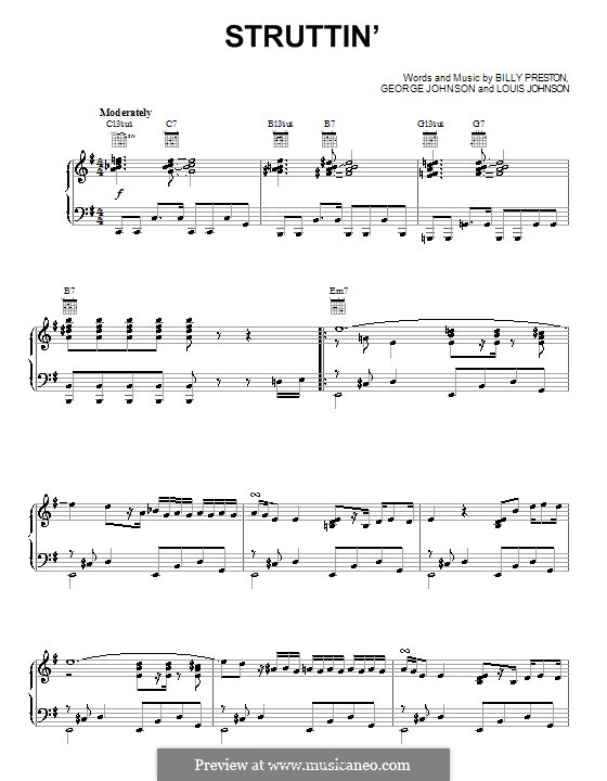 Struttin' (Billy Preston): Für Stimme und Klavier (oder Gitarre) by George W. Johnson, Louis Johnson