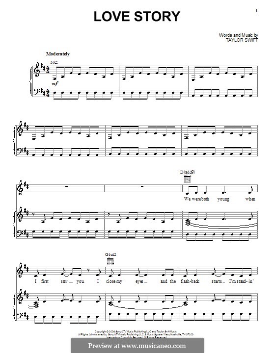 Love Story: Für Stimme und Klavier (oder Gitarre) by Taylor Swift