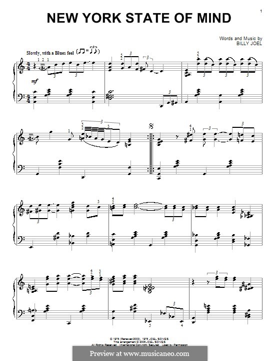 New York State of Mind: Für Klavier (jazz version) by Billy Joel