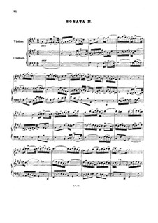 Sonate für Violine und Cembalo Nr.2 in A-Dur, BWV 1015: Vollpartitur by Johann Sebastian Bach