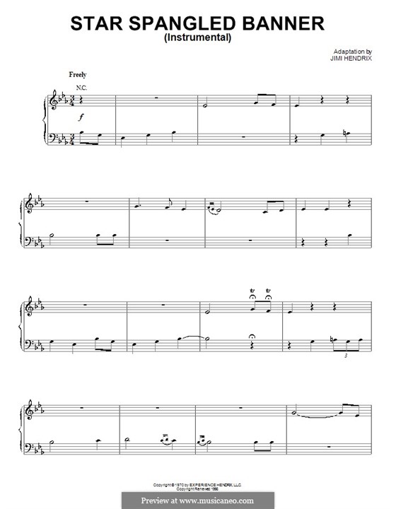 Piano version: E Flat Major by John Stafford Smith