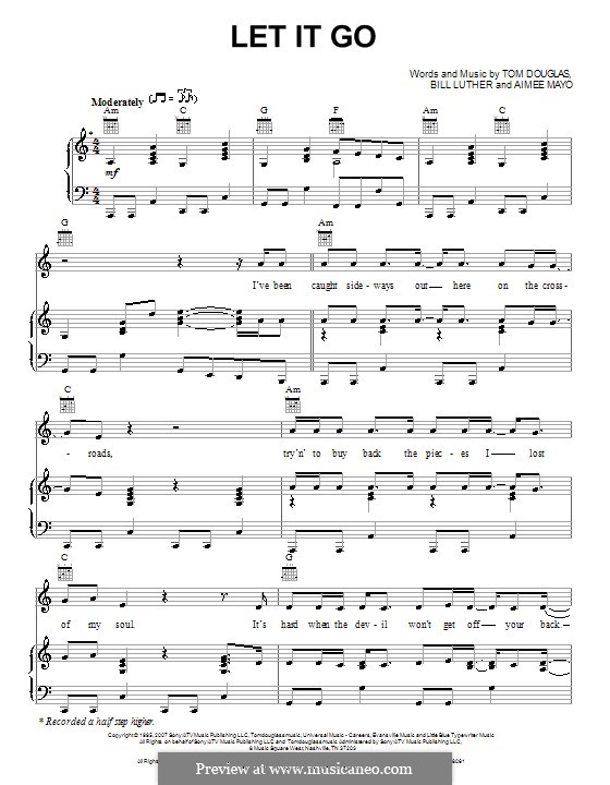 Let It Go (Tim McGraw): Für Stimme und Klavier (oder Gitarre) by Aimee Mayo, Bill Luther, Tom Douglas