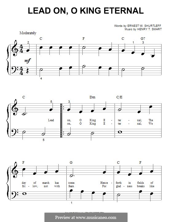 Lead on, o King Eternal: Für Klavier (sehr leichte Fassung) by Henry Smart