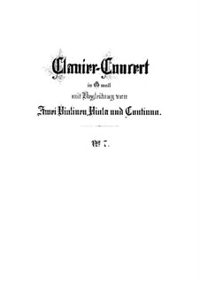 Konzert für Cembalo und Streicher Nr.7 in g-Moll, BWV 1058: Vollpartitur by Johann Sebastian Bach
