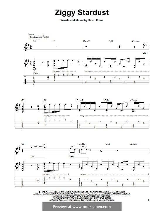 Ziggy Stardust: Für Gitarre mit Tabulatur by David Bowie