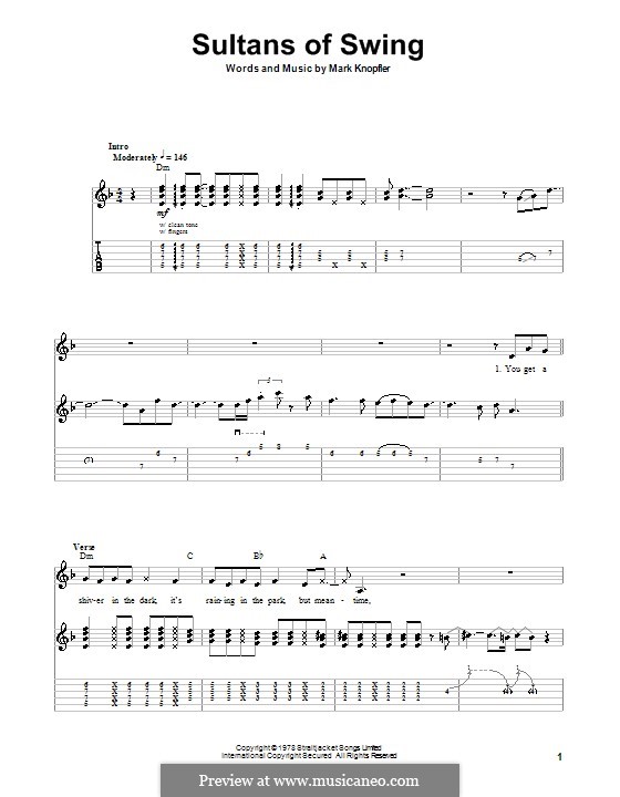 Sultans of Swing (Dire Straits): Für Gitarre mit Tabulatur by Mark Knopfler