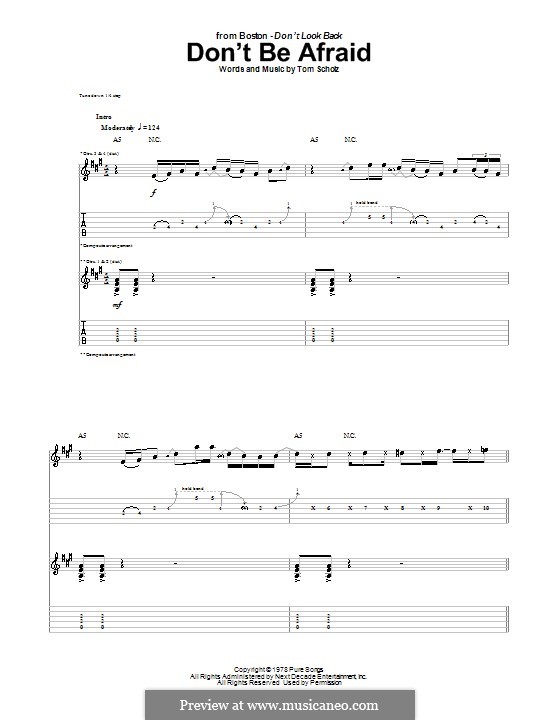 Don't Be Afraid (Boston): Für Gitarre mit Tab by Tom Scholz