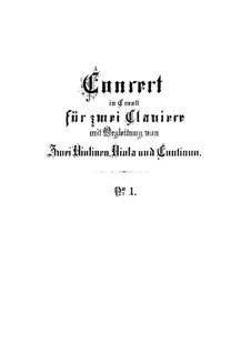 Konzert für zwei Cembali und Streicher Nr.1 in c-Moll, BWV 1060: Partitur by Johann Sebastian Bach