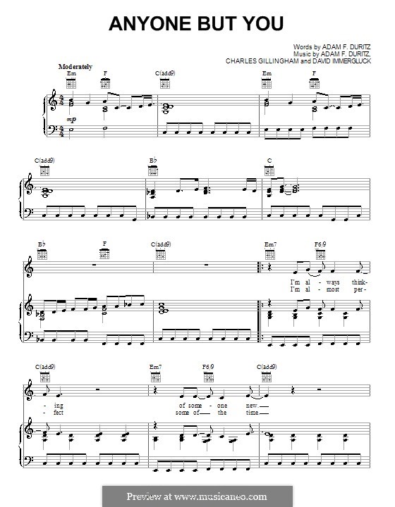 Anyone But You (Counting Crows): Für Stimme und Klavier (oder Gitarre) by Adam F. Duritz, Charles Gillingham, David Immergluck