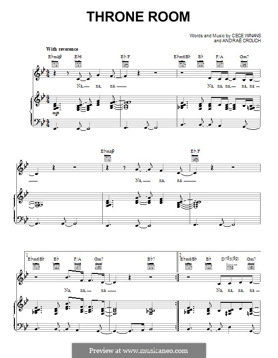 Throne Room: Für Stimme und Klavier (oder Gitarre) by CeCe Winans