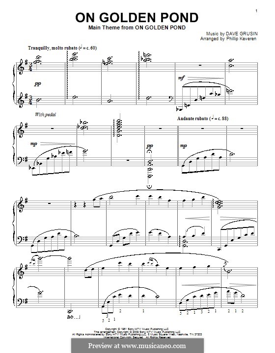 On Golden Pond: Für Klavier by Dave Grusin