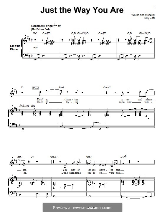 Just The Way You Are: Für Stimme und Klavier (oder Gitarre) by Billy Joel