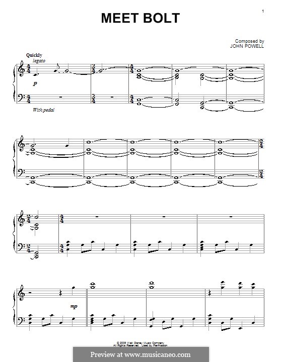 Meet Bolt: Für Klavier by John Powell