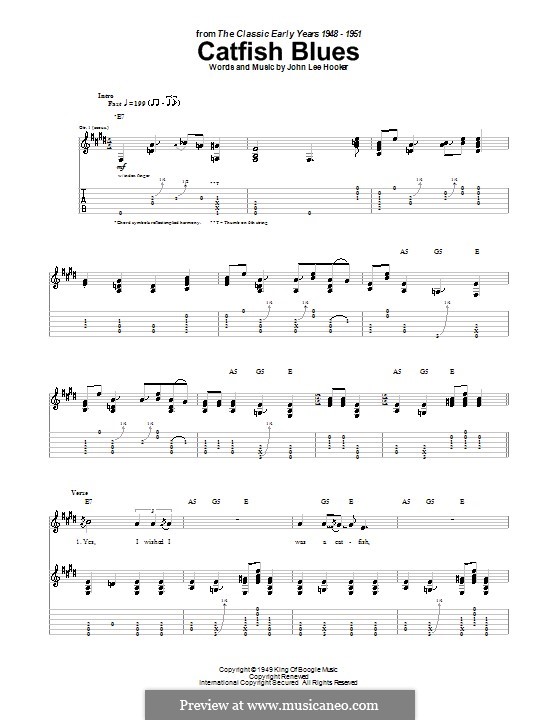 Catfish Blues: Für Gitarre mit Tab by John Lee Hooker