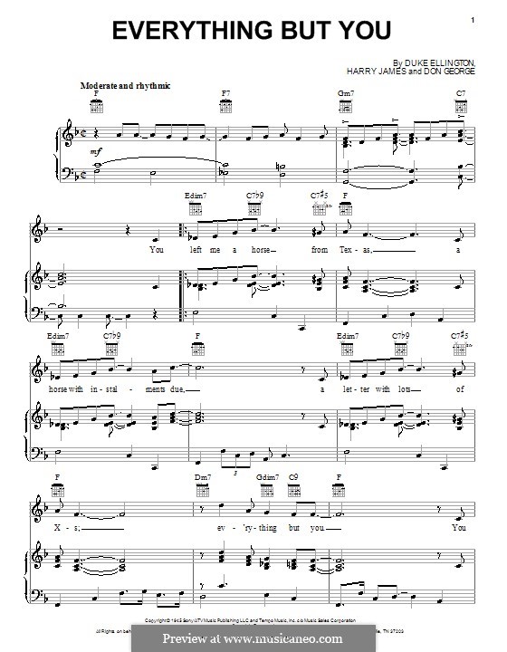 Everything But You: Für Stimme und Klavier (oder Gitarre) by Don George, Harry James
