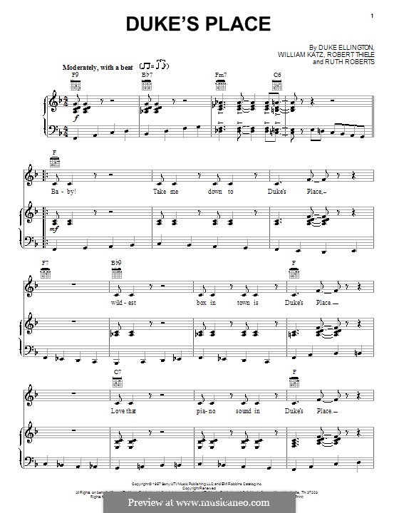 Duke's Place (Duke Ellington): Für Stimme und Klavier (oder Gitarre) by Robert Thiele, Ruth Roberts, William Katz
