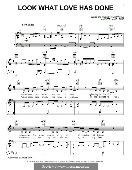 Look What Love Has Done (Jaci Velasquez): Für Stimme und Klavier (oder Gitarre) by Rob Mathes, Stephanie Lewis