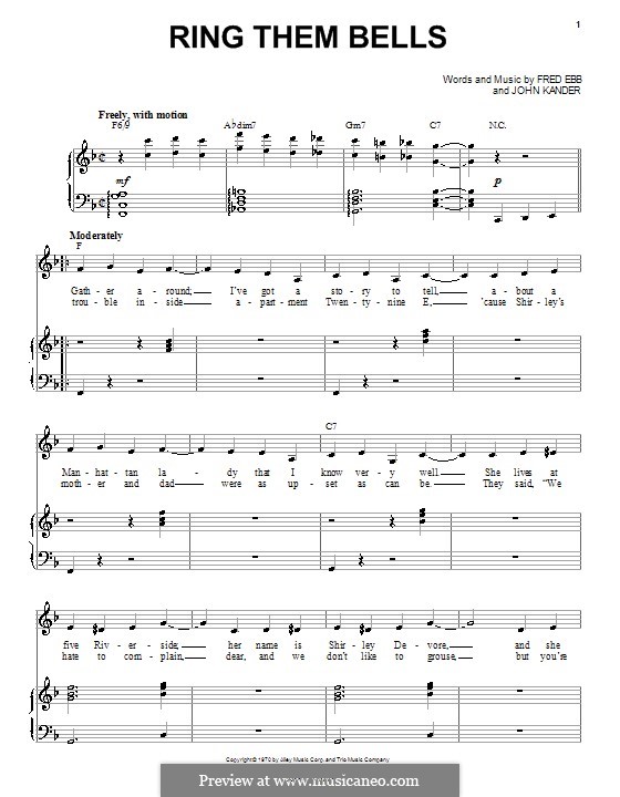 Ring Them Bells: Für Stimme und Klavier (oder Gitarre) by John Kander