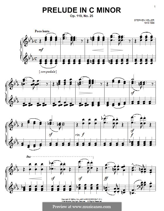 Zweiunddreissig Präludien, Op. 119: Präludium Nr.25 in c-Moll by Stephen Heller
