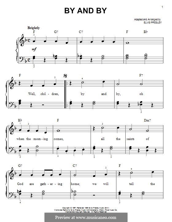 By and By: Für Klavier, leicht by Elvis Presley