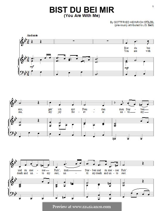 Bist du bei mir: Für Stimme und Klavier (oder Gitarre) by Stöltzel Stöltzel