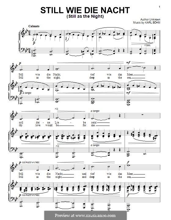 Lieder, Op.326: Nr.27 Still wie die Nacht by Carl Böhm