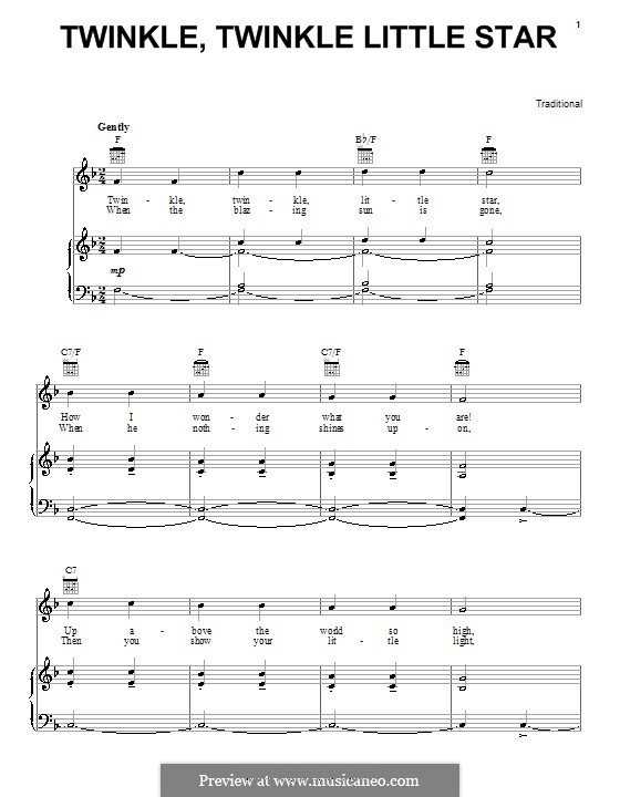 Twinkle twinkle little cheap star noten klavier