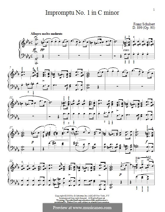 Vier Impromptus für Klavier, D.899 Op.90: Impromptu Nr.1 by Franz Schubert