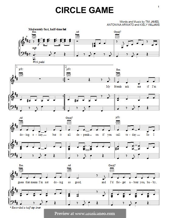 Circle Game (The Cheetah Girls): Für Stimme und Klavier (oder Gitarre) by Antonina Armato, Kiely Williams, Timothy James