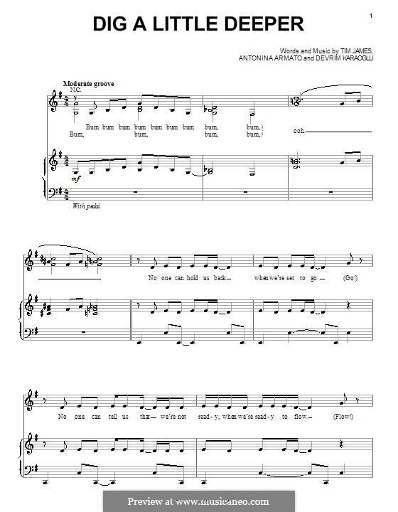 Dig a Little Deeper (The Cheetah Girls): Für Stimme und Klavier (oder Gitarre) by Antonina Armato, Devrim Karaoglu, Timothy James