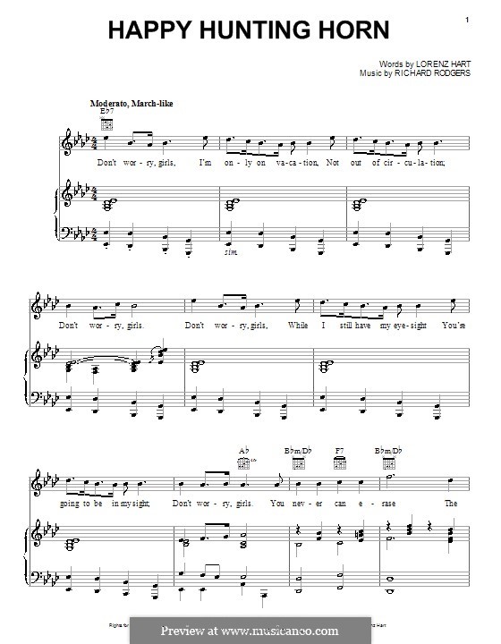 Happy Hunting Horn: Für Stimme und Klavier (oder Gitarre) by Richard Rodgers