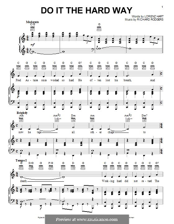 Do it the Hard Way: Für Stimme und Klavier (oder Gitarre) by Richard Rodgers