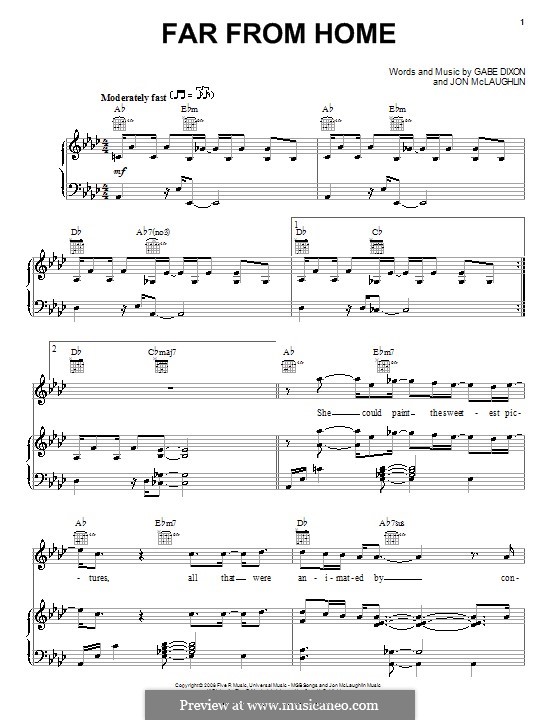 Far from Home (The Gabe Dixon Band): Für Stimme und Klavier (oder Gitarre) by Gabe Dixon, Jon McLaughlin