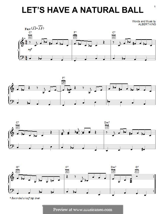 Let's Have a Natural Ball: Für Stimme und Klavier (oder Gitarre) by Albert King