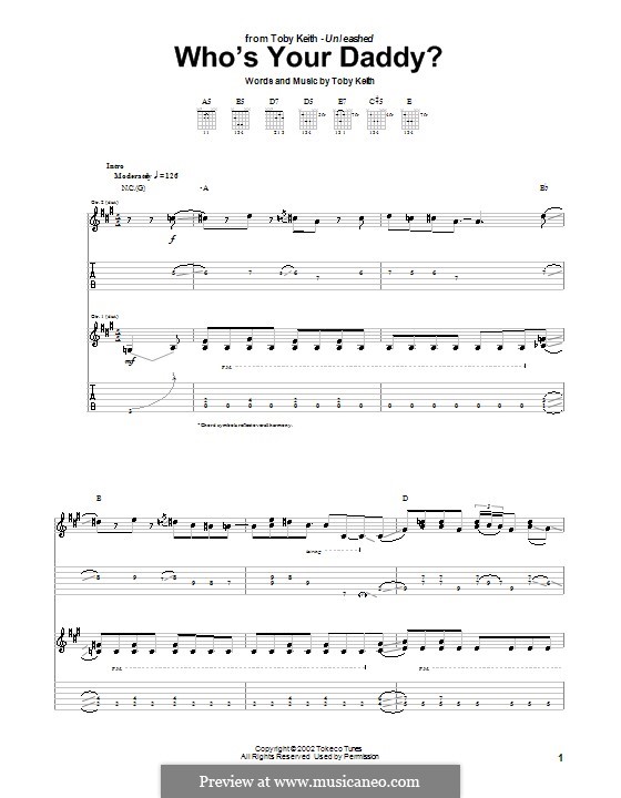 Who's Your Daddy?: Für Gitarre mit Tab by Toby Keith