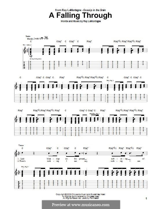 A Falling Through: Für Gitarre mit Tab by Ray LaMontagne