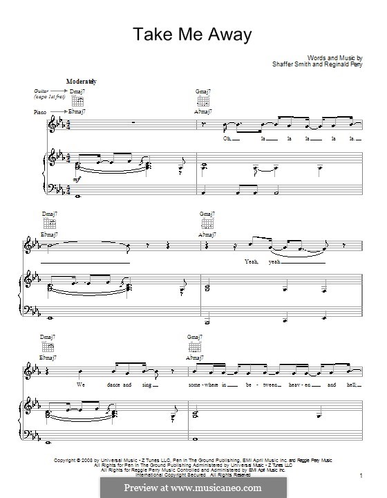 Take Me Away (John Legend): Für Stimme und Klavier (oder Gitarre) by Reginald Perry, Ne-Yo