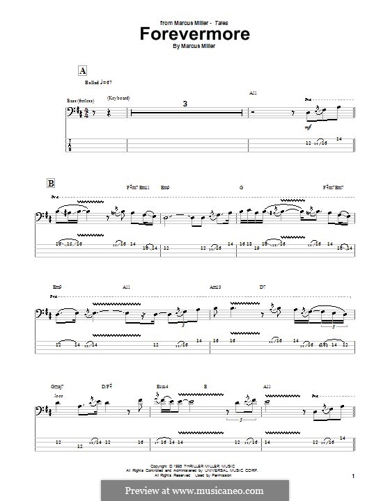 Forevermore: Für Bassgitarre mit Tabulatur by Marcus Miller