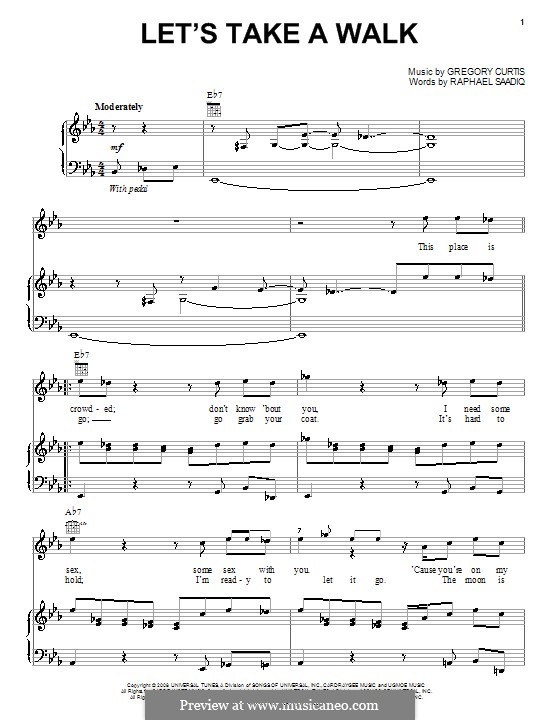 Let's Take a Walk (Raphael Saadiq): Für Stimme und Klavier (oder Gitarre) by Gregory G. Curtis