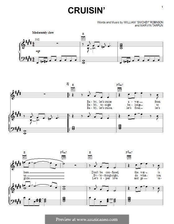 Cruisin': Für Stimme und Klavier (oder Gitarre) by Marvin Tarplin, Smokey Robinson