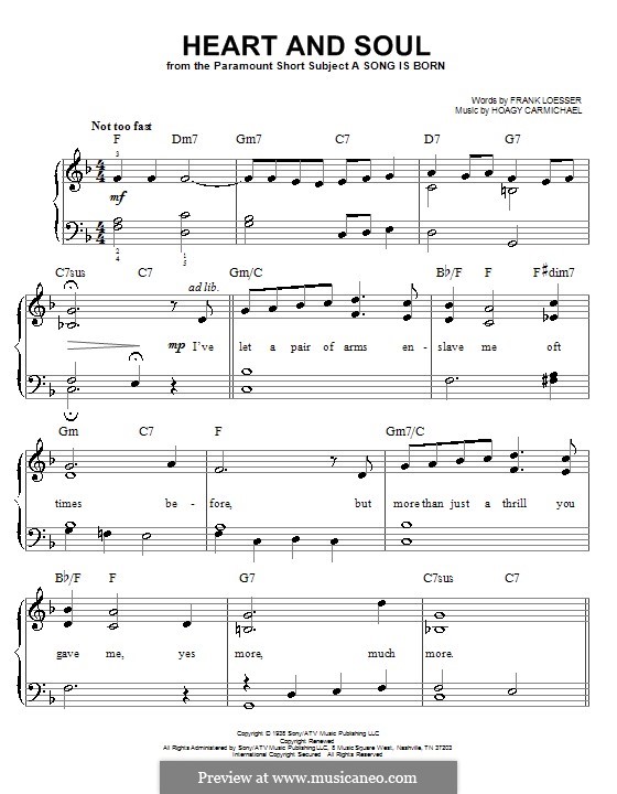 Heart and Soul: Für Klavier, leicht by Hoagy Carmichael