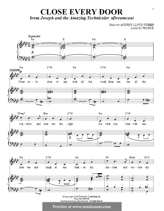 Close Every Door: Für Stimme und Klavier (oder Gitarre) by Andrew Lloyd Webber