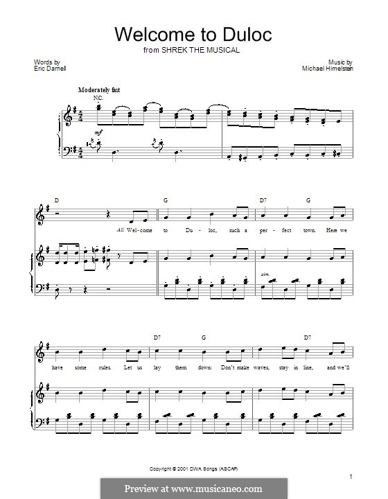 What's Up, Duloc? (Shrek the Musical): Für Stimme und Klavier (oder Gitarre) by Jeanine Tesori