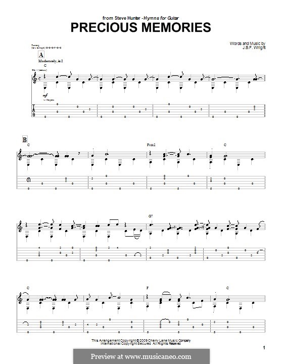Precious Memories: Für Gitarre mit Tab by J. B. F. Wright
