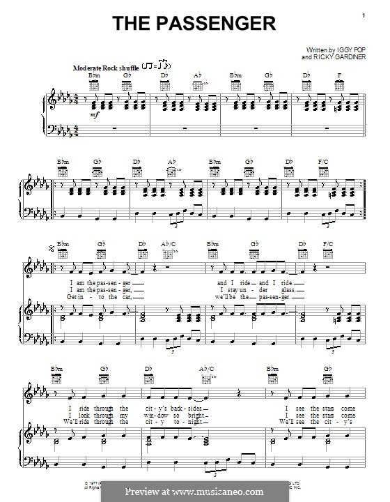 The Passenger: Für Stimme und Klavier (oder Gitarre) by Ricky Gardiner