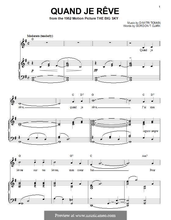 Quand Je Reve: Für Stimme und Klavier (oder Gitarre) by Gordon T. Clark