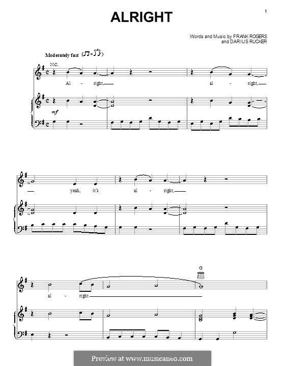 Alright: Für Stimme und Klavier (oder Gitarre) by Frank Rogers