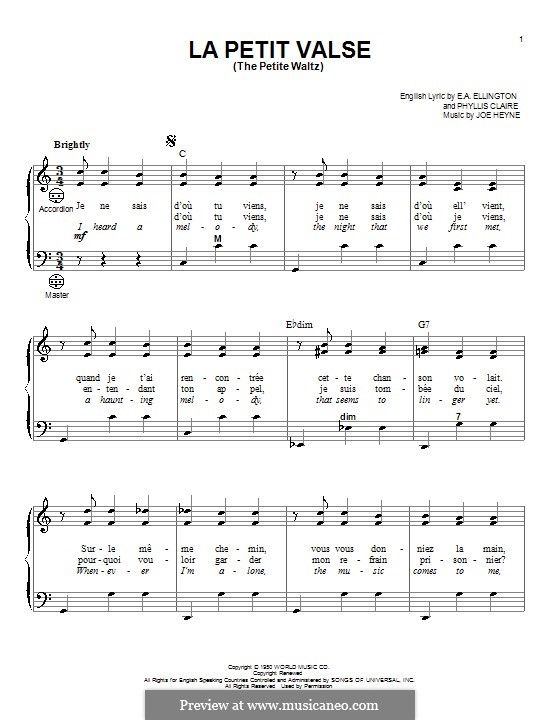 The Petite Waltz: Für Akkordeon by E. A. Ellington, Joe Heyne, Phyllis Claire