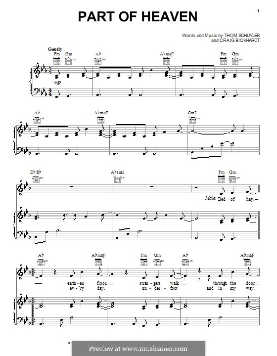Part of Heaven (Gary Chapman and Allison Kraus): Für Stimme und Klavier (oder Gitarre) by Craig Bickhardt, Tom Schuyler